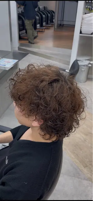 ショート カラー パーマ メンズ キッズ 栄💗レイヤーカット ｜パーマ｜haruのヘアスタイル