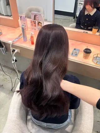 ロング カラー Miu 名古屋カット ミディアム/ピンク髪のヘアスタイル