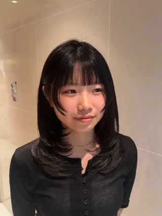 ミディアム パーマ 縮毛矯正/レイヤー 🌙児玉光瑠のヘアスタイル