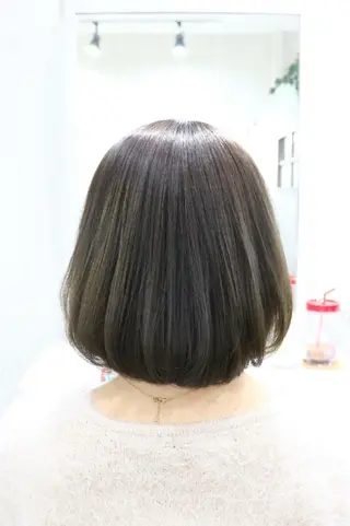 ミディアム パーマ カラー フジタミキ ✨メテオ TR、ヘッドスパのヘアスタイル