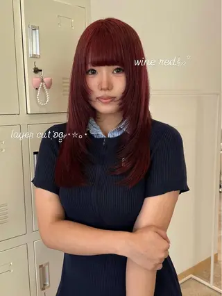 ロング カラー 暖色系/ブリーチ/ 豊橋/ノア𝜗𝜚のヘアスタイル