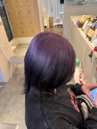 ミディアム カラー 早稲田/ショート/ 髪質改善/艶カラーのヘアスタイル