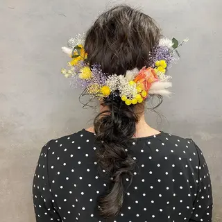 ミディアム カラー ヘアアレンジ ツキノキ ミナのヘアスタイル