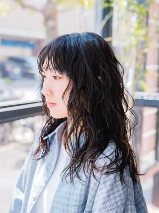 セミロング パーマ 難波 侑希のヘアスタイル