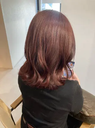 ミディアム ✨色持ちの良い艶 カラー✨蟹江真世のヘアスタイル