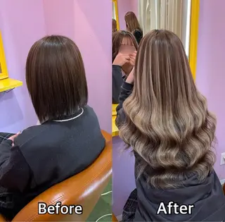 ロング シール+ちび編み込み エクステ梅田🐨のヘアスタイル