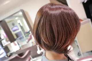 ミディアム 【南草津】髪質改善 ヘナカラー＆縮毛矯正のヘアスタイル