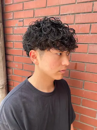 ミディアム パーマ メンズ 【柏メンズパーマ職人 】店長　KAZUMAのヘアスタイル