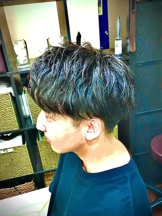 ショート カラー パーマ ヘアアレンジ メンズ men's特化　石井 貴章のヘアスタイル