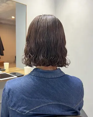 ミディアム カラー パーマ akane/ボブ /ブラウンベージュのヘアスタイル