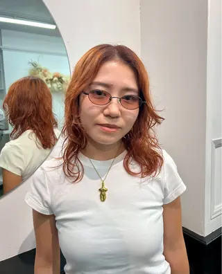 ミディアム 横浜/ブリーチ/ ダブルカラー/RINのヘアスタイル