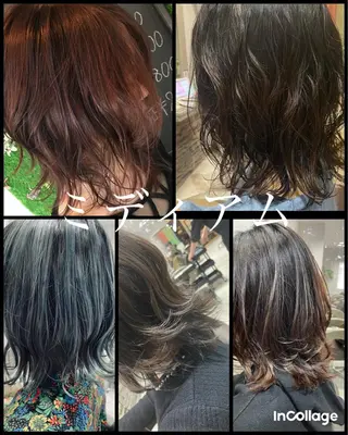 ミディアム カラー イヤリングカラー Ai 浅草橋店のヘアスタイル