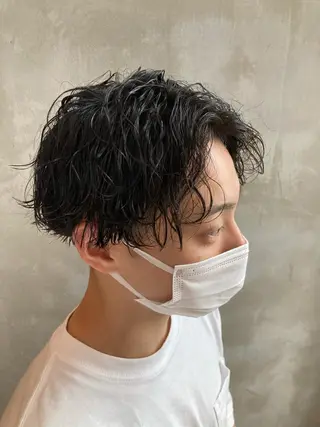 ショート パーマ メンズ 波巻きスパイラルパー マ/シャドウパーマ駿のヘアスタイル