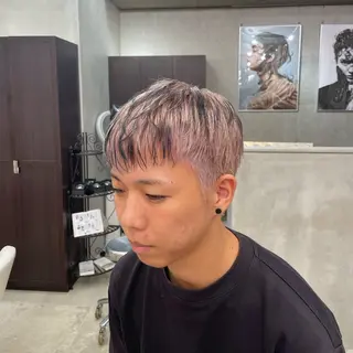ショート メンズ ⭐️韓国ブリーチ 顔周りカット⭐️のヘアスタイル