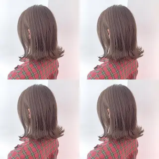 セミロング カラー エフェクトブリーチ 🌟前澤啓太朗のヘアスタイル