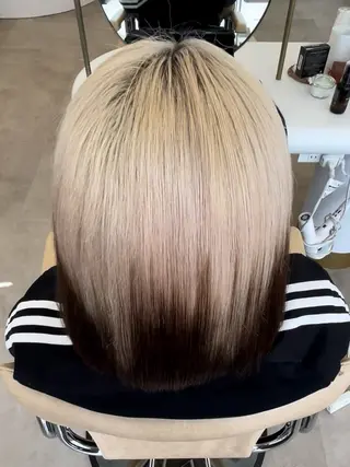ミディアム カラー ハルカ 透明感カラー 美髪縮毛矯正🥣のヘアスタイル