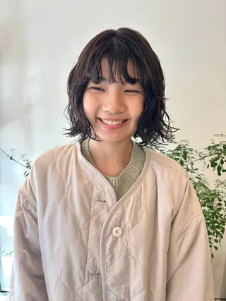 ショート パーマ ヘアアレンジ 透明感カラー/ レイヤーkotonoのヘアスタイル