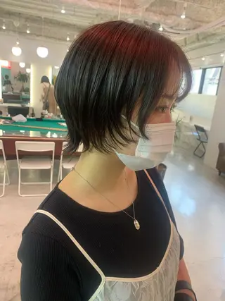 ショート カラー ヘアアレンジ 🧨ブリーチー×ボブ レイヤー💎じゅえるのヘアスタイル