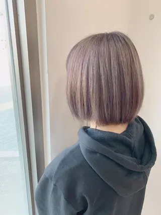 ミディアム カラー 白髪ぼかしハイライト 柳川拓哉のヘアスタイル