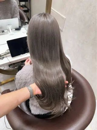 セミロング カラー ヘアアレンジ 天神/ブリーチ/ ブリーチなしカラーのヘアスタイル