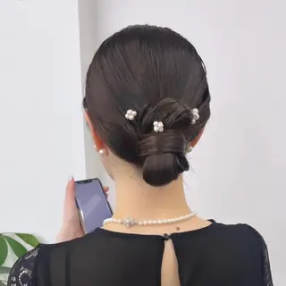 セミロング カラー ヘアアレンジ HIROKO / 透明感暖色カラー🎀のヘアスタイル