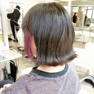 ミディアム カラー hum立川 水野由香のヘアスタイル