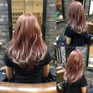 セミロング ロング カラー パーマ 松尾謙佑【ハイライト LEDエクステ】のヘアスタイル