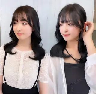 セミロング 韓国ヘア🤍🇰🇷 ‪🫶🏻吉満のヘアスタイル