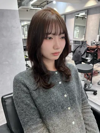 セミロング カラー 透明感/レイヤー 🇰🇷tomonaのヘアスタイル