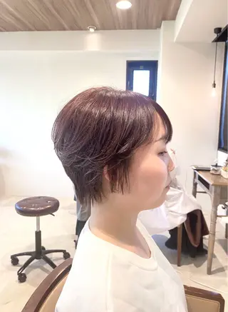 ショート カラー 酸性ストレート/ブリ ーチなしWカラー河本のヘアスタイル