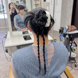 ロング ヘアアレンジ JUNSHIN🦋 ヘアセット／カラーのヘアスタイル