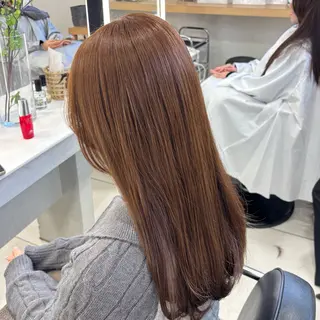 セミロング ✨️髪質改善✨️ツヤ カラー✨️竹脇美奈のヘアスタイル