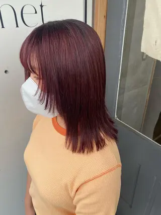 ミディアム カラー パーマ ヘアアレンジ メンズ キッズ ネイル マツエク・マツパ アイブロウ モリモト サナのヘアスタイル