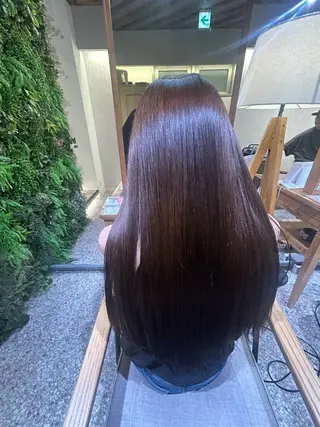 ロング 韓国　レイヤーカット ハッシュカットのヘアスタイル