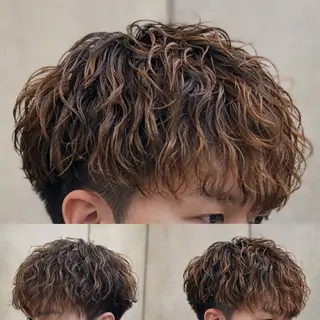 ショート パーマ メンズ トミモト アユムのヘアスタイル