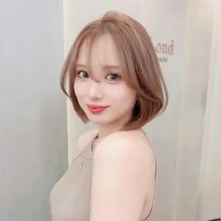 ショート レイヤー/韓国/ボブ 縮毛矯正/畠中ケントのヘアスタイル