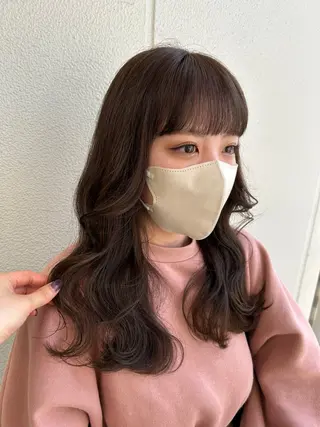 セミロング カラー ヘアアレンジ 《暖色/韓国hair 》🇰🇷桑原ユキネのヘアスタイル