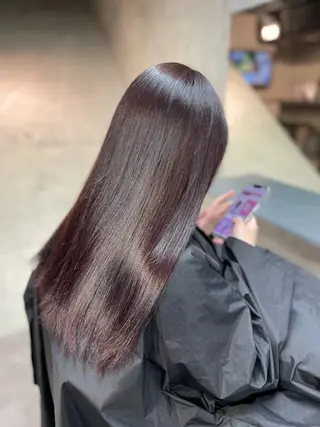 セミロング カラー 髪質改善/堀江 ケアカラーtoshiのヘアスタイル