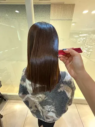 セミロング パーマ 縮毛矯正/髪質改善/ 艶髪ササキナツミのヘアスタイル