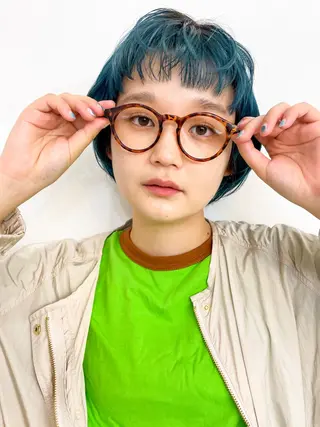 ショート カラー メンズ/パーマ /レディース髪質改善のヘアスタイル