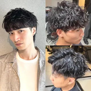 ショート パーマ メンズ 中崎町メンズパーマ/ シャドウ/山下拓実のヘアスタイル