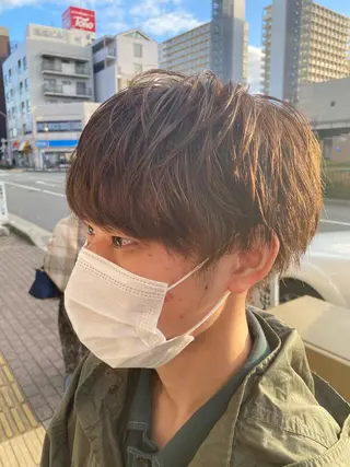 ミディアム カラー メンズ 柳澤 和也のヘアスタイル