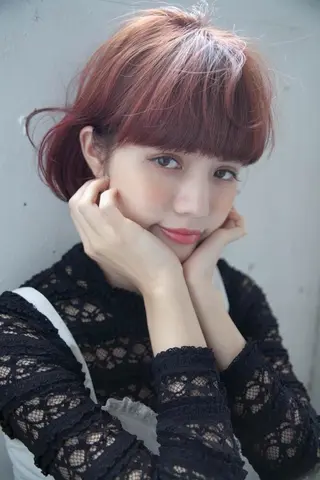ショート カラー パーマ 代官山 ボブヘアーのヘアスタイル