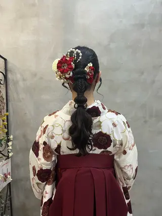 ロング ヘアアレンジ 艶髪/ハイトーン/ ヘアセット/モエノのヘアスタイル