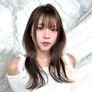 セミロング カラー ハッシュカット/艶感 カラー/ユウキ✨のヘアスタイル
