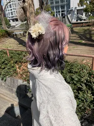 ミディアム ブリーチなし 透明感カラー/艶髪のヘアスタイル