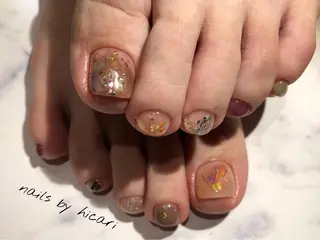 ショート カラー ネイル マツエク・マツパ illum hicariのネイルデザイン