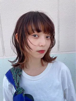 ミディアム 河合 真梨子のヘアスタイル