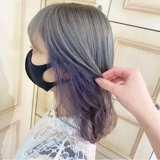 セミロング カラー ヘアアレンジ 透明感カラー 古山 結季🌙🖤のヘアスタイル