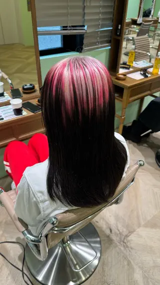 ロング カラー 横浜🍒ルーツカラー エクステ／RIEのヘアスタイル